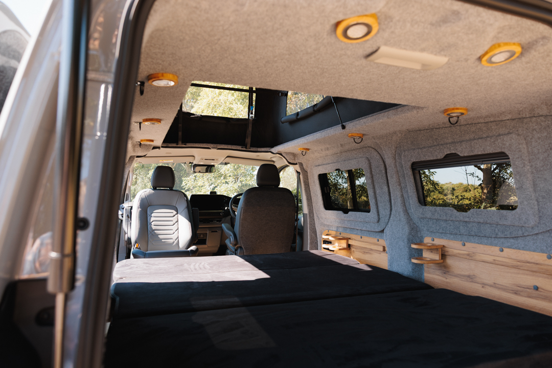 Interior, bed down, view from back
