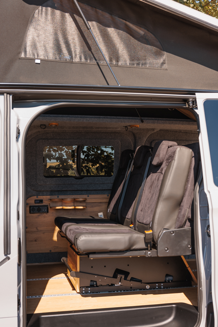 Interior, seats moved forward